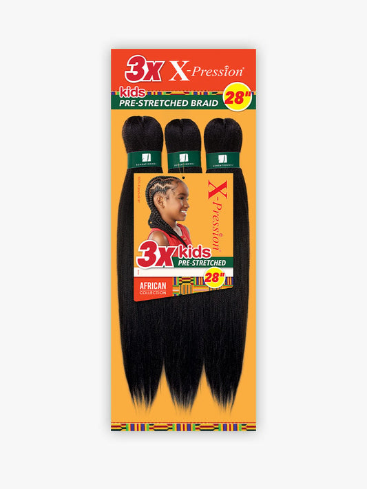 Sensationnel African Collection 3X X-Pression Kids Pre-Stretched Braid 28" Inch