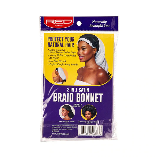 Red by Kiss: 2 in 1 Satin Braid Bonnet - NoraKae Beauty